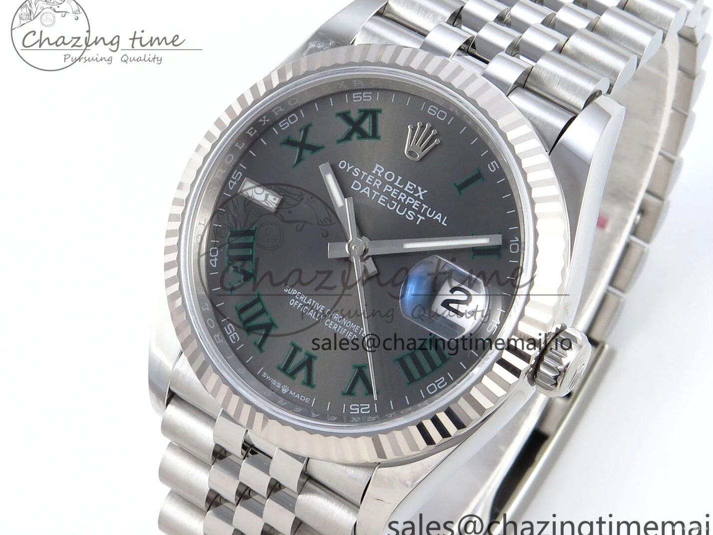 0131 SmoothTexture DateJust 36 126234 EWEF Best Edition Gray Roman Dial on Jubilee Bracelet A 609